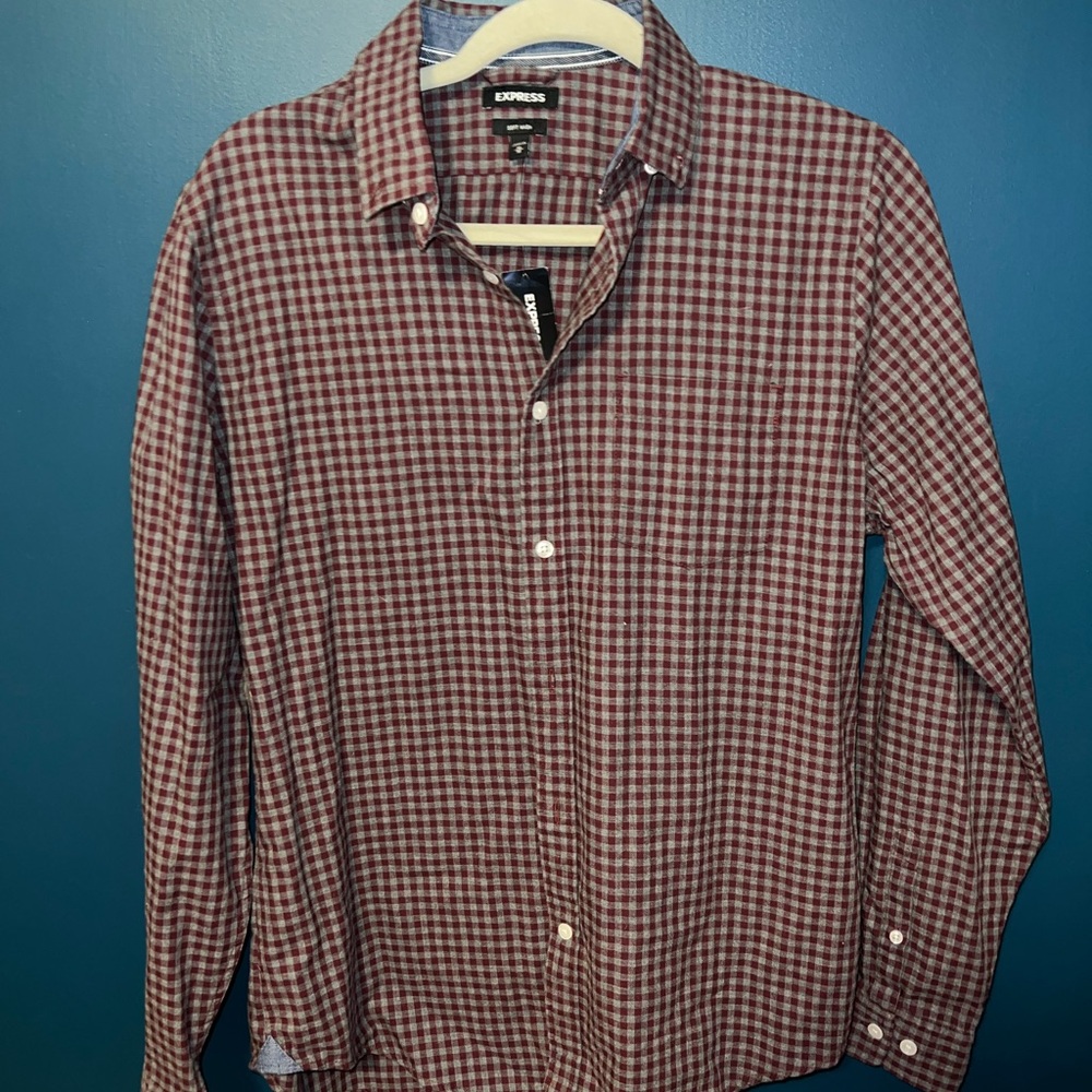 Express Men's Red Checkered Shirt